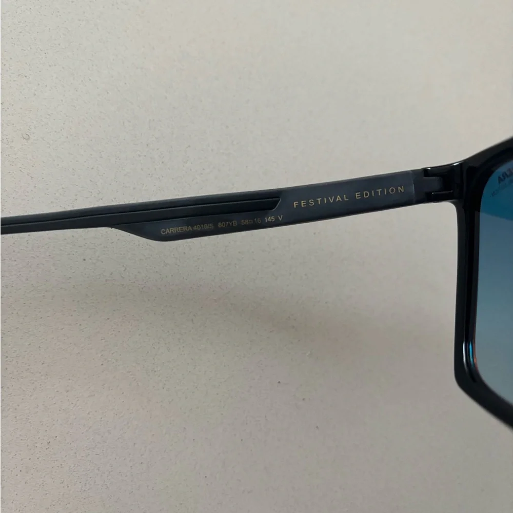 Carrera Black Frame Sunglasses with Mirrored Lenses - Festival Edition